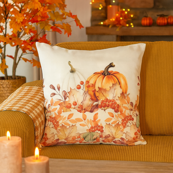 Dekoračná obliečka – tekvica & šišky (6062)